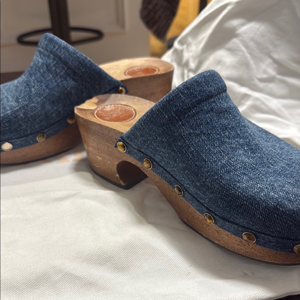 Chloe Blue Denim Platform Clogs - image 3